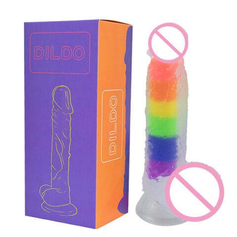 Rainbow and Jelly Sucking Dildos